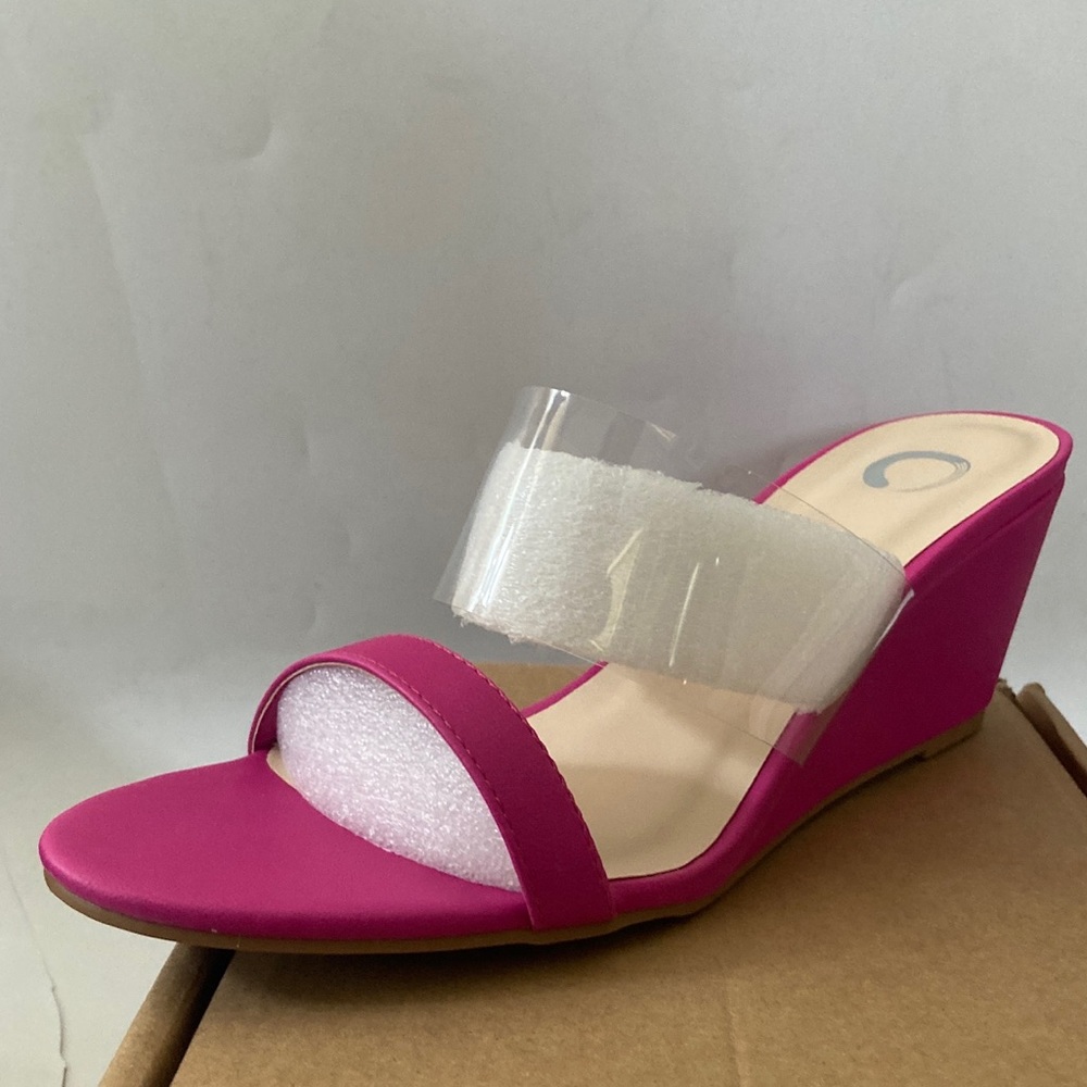 Brinley Co Womens Angelina Wedge Sandals Magenta Size 10 M US